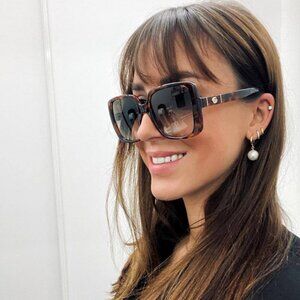 Gucci GG0632SA 002 Sunglasses Havana Square Frame, Brown Lenses